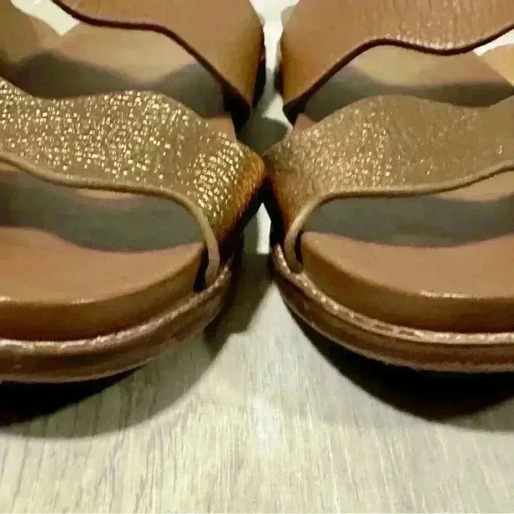 Crown Vintage Tan and gold sandals Size 9 ,40 - Picture 3 of 5